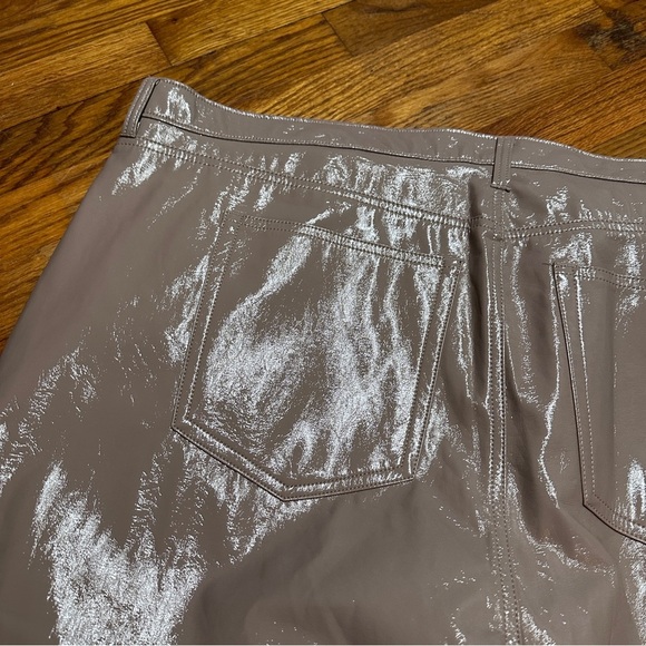 NWT Abercrombie & Fitch Curve Love Vegan Leather 90s Straight Pant Tan Size 24 L - Picture 10 of 14